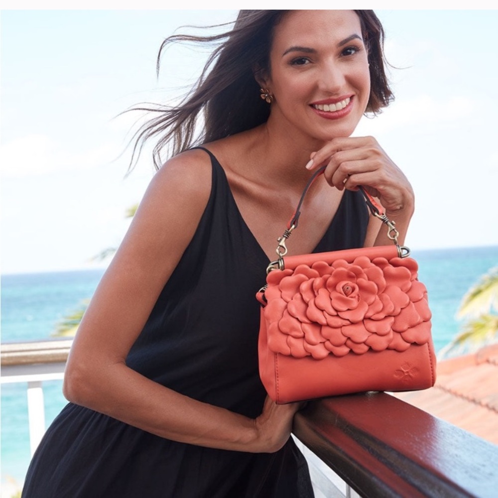 NWT Women’s PATRICIA NASH Noelle Top Handle Bag Petals Coral crossbody $200